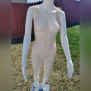 Source Unknown Cream Mesh Cover Up